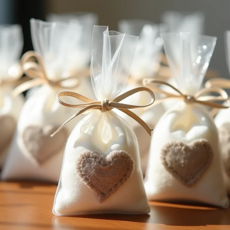 Lembrancinhas de batizado em feltro embaladas para presente