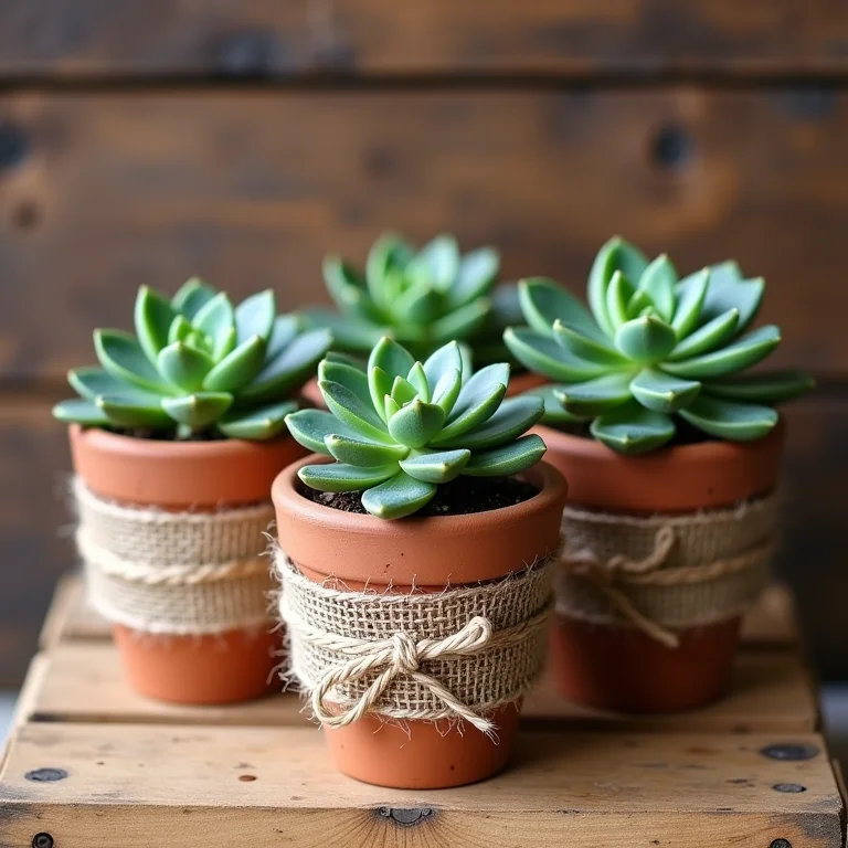 Lembrancinhas de casamento: suculentas em vasos de terracota