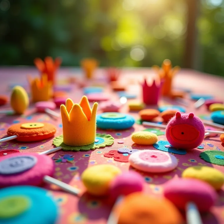 Lembrancinhas de feltro coloridas para festa de aniversário infantil