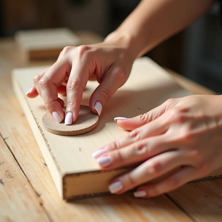 Lixando caixa de MDF para artesanato