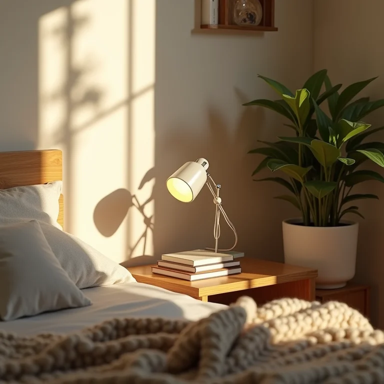 Luminária de espelho no quarto