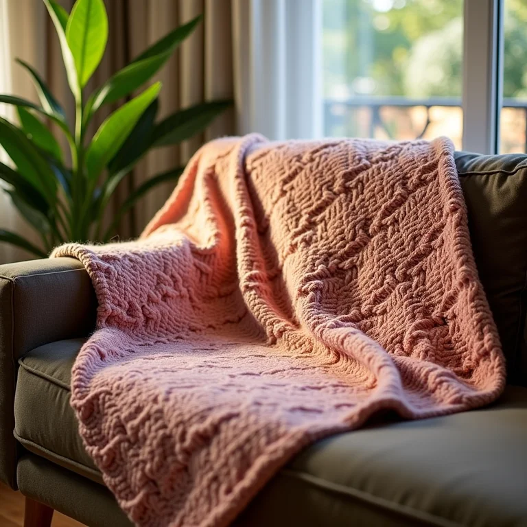 Manta de crochê feita com linha Charme