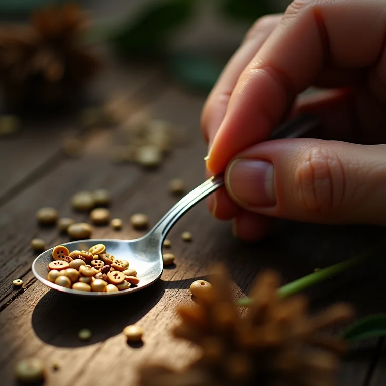 Mãos colando enfeites em colher para decoração