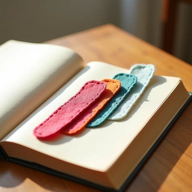 Marcadores de página de feltro para batizado