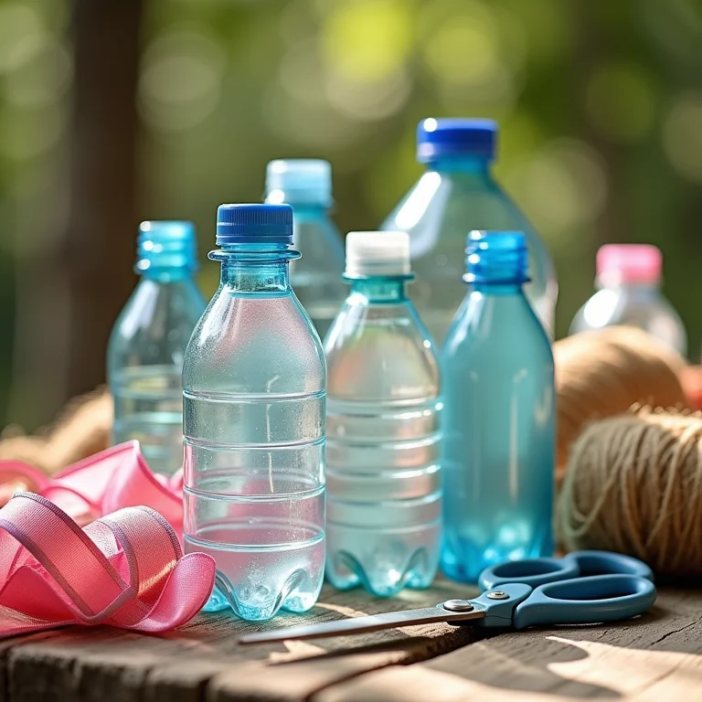 Materiais para artesanato com garrafa PET