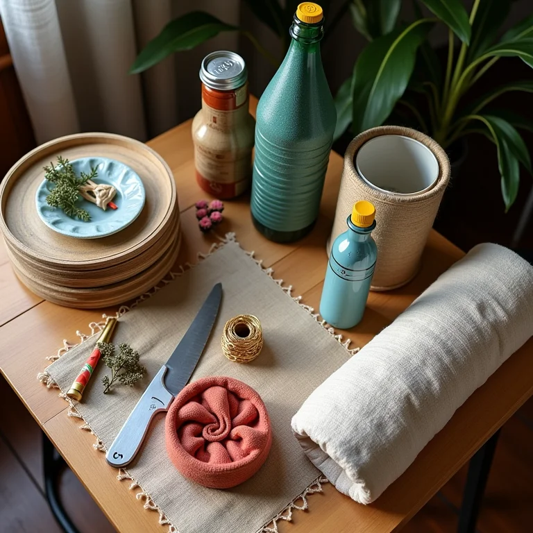 Materiais reciclados para artesanato de Natal