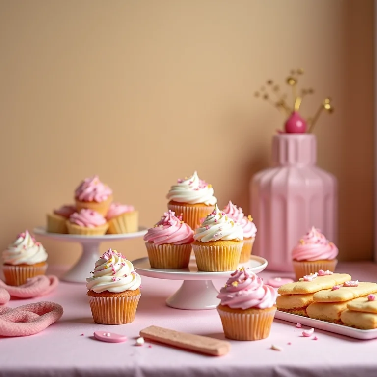 Mesa de doces decorada com tema de chá de fraldas