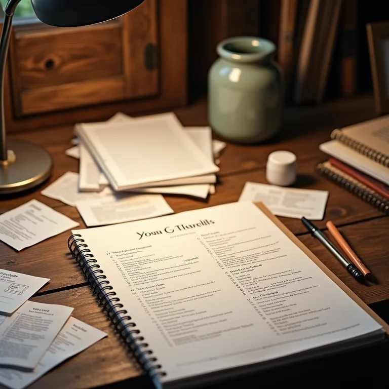 Mesa de planejamento de casamento rústico desorganizada, enfatizando a falta de planejamento