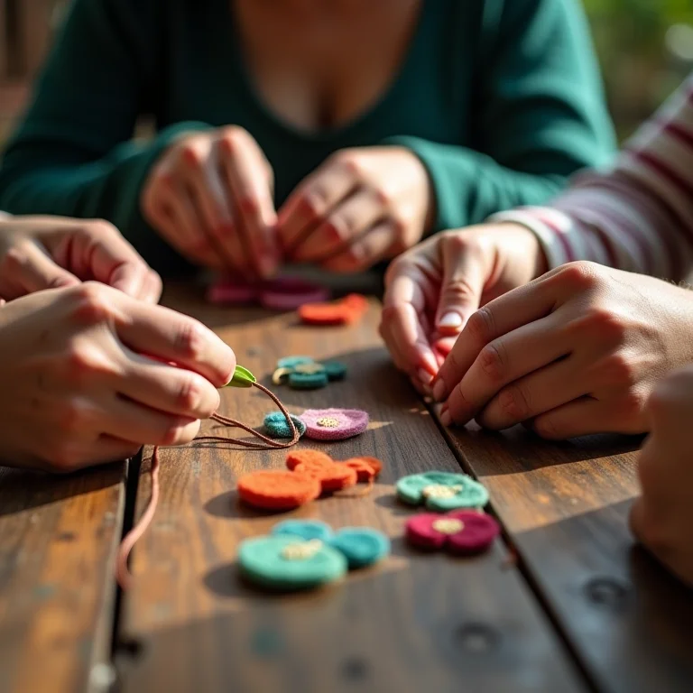 Mini terços de feltro artesanais