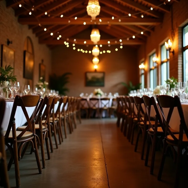 Mobiliário desconfortável em decoração de casamento rústico