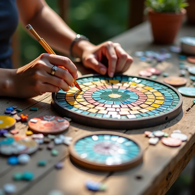 Mosaico de espelho colorido