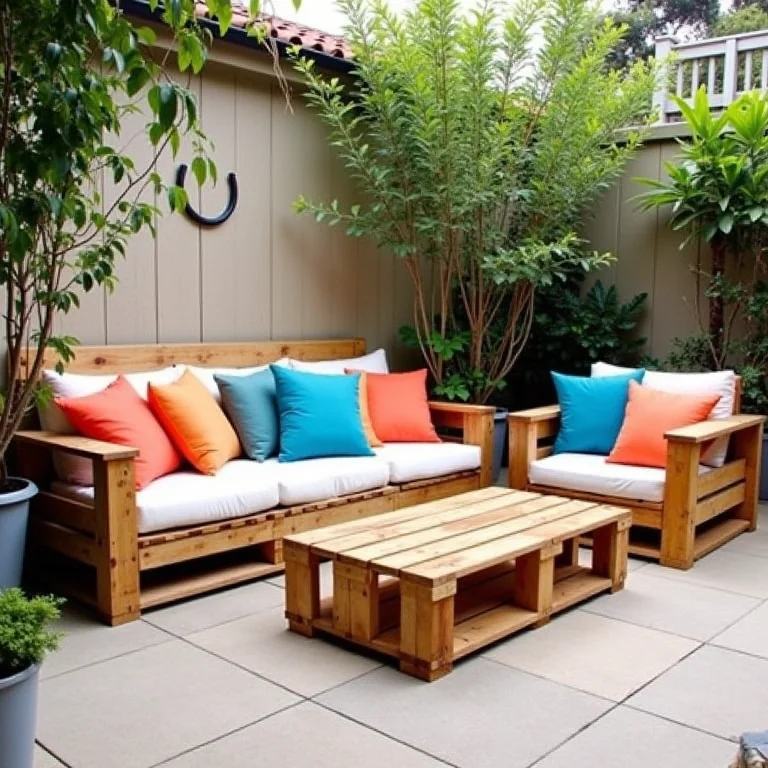 Móveis de pallet decorando varanda com estilo rústico