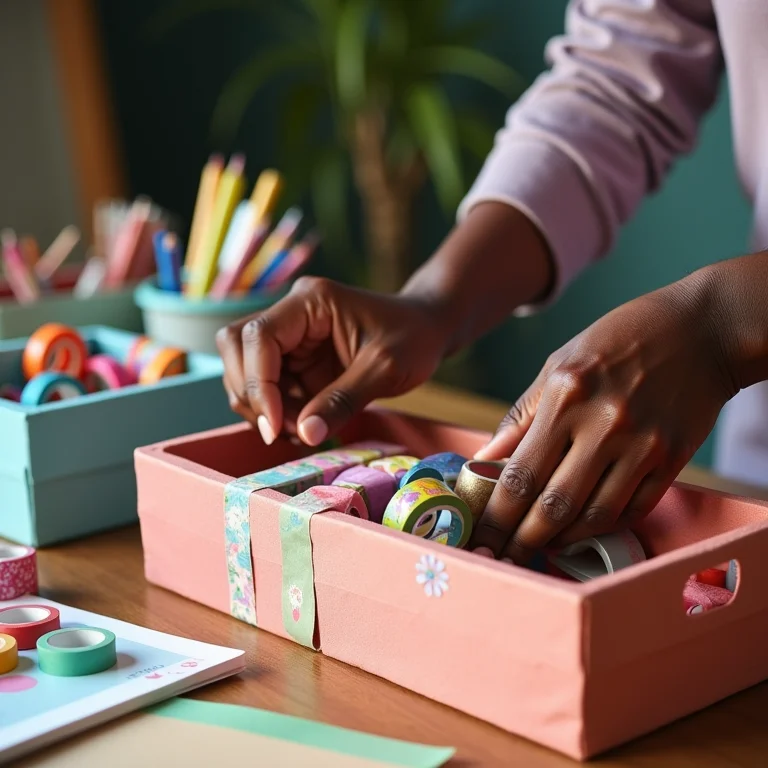 Organizadores multiuso feitos com caixas de feira para materiais de artesanato