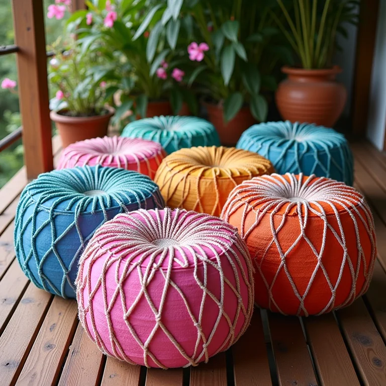 Puffs de garrafa PET em diferentes estilos e cores