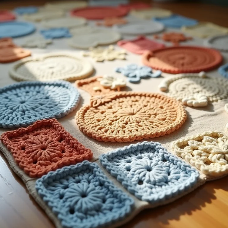 Tapete de crochê com desenhos de animais