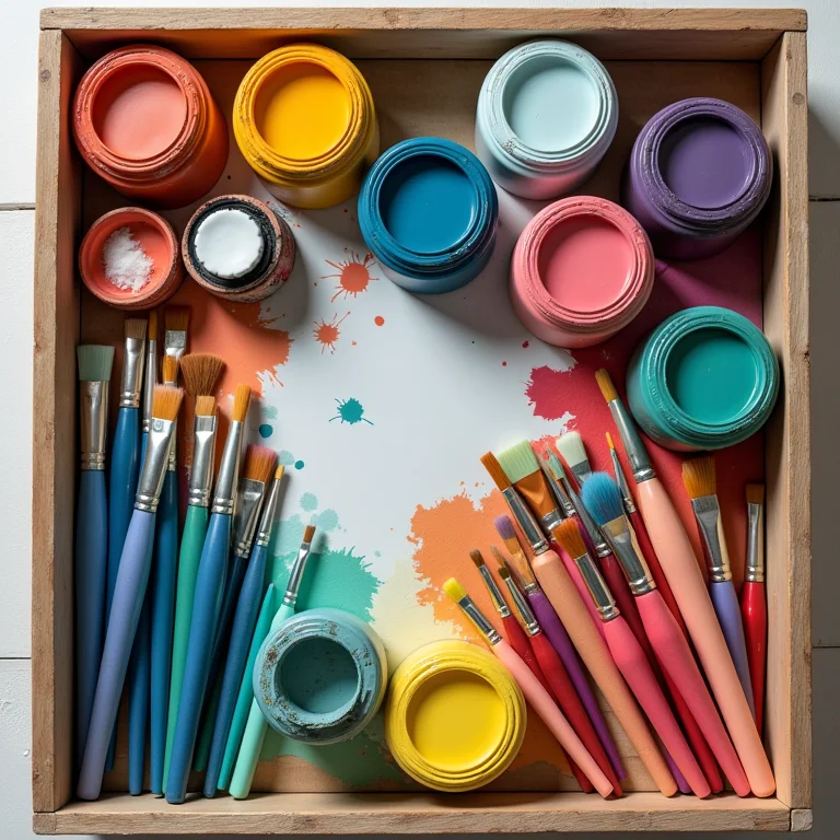 Tintas e materiais para pintar caixas de feira