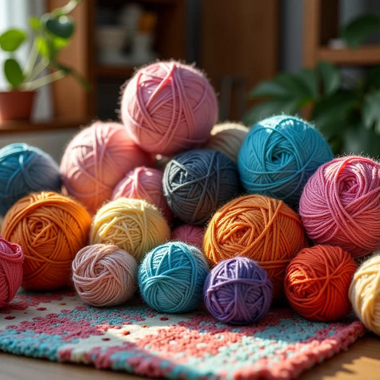 Variedade de cores em fios de crochê