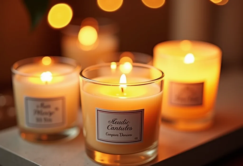 Velas aromáticas personalizadas como lembrancinhas de casamento