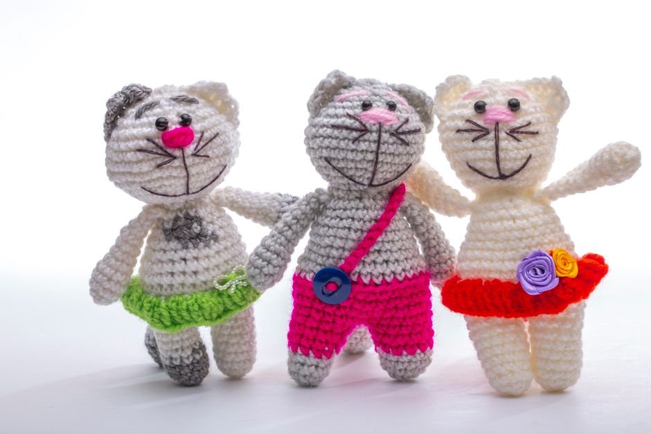 Família de gatinhos em tamanhos diferentes