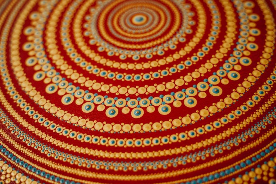 Quadro com mandala de botões