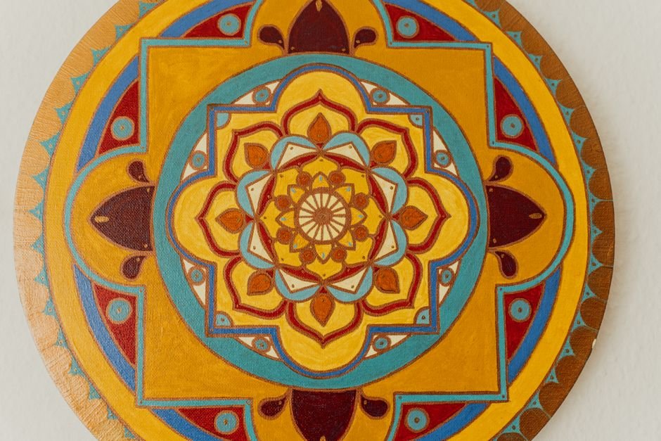 Tinta 3D em quadros de mandala